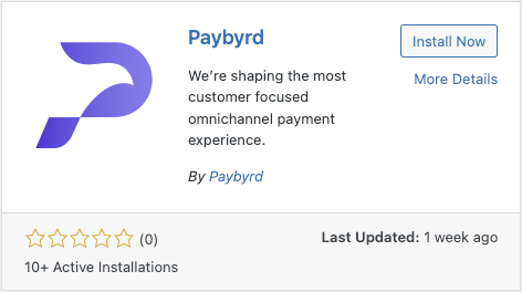 Paybyrd's plugin at "Add New Plugin" page