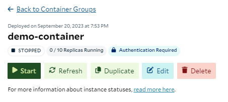 Duplicate a container group by clicking the aptly-named button.