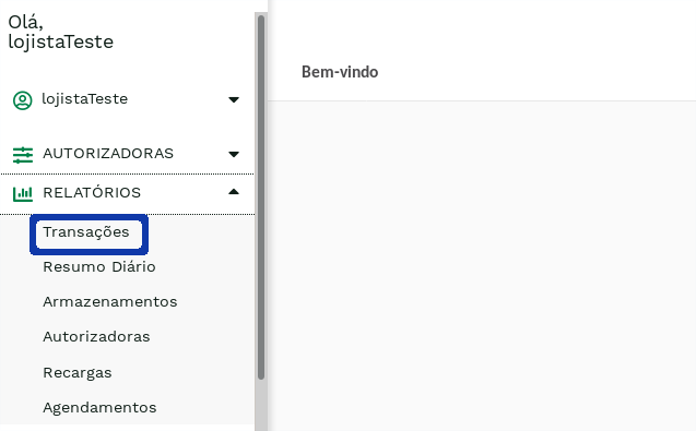 Link para o Relatório de Transações." -no-filter
