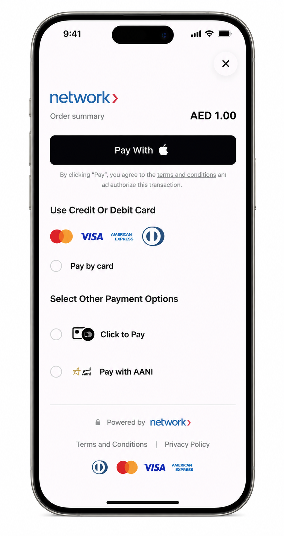 Unified Apply pay page. 
