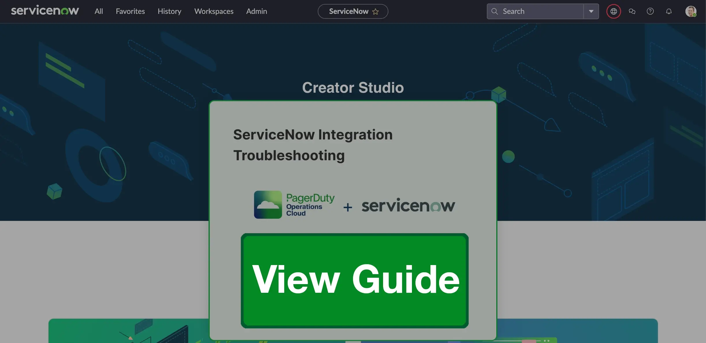 Click to view ServiceNow Troubleshooting Guide