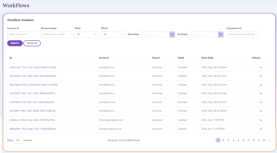 Workflow Database