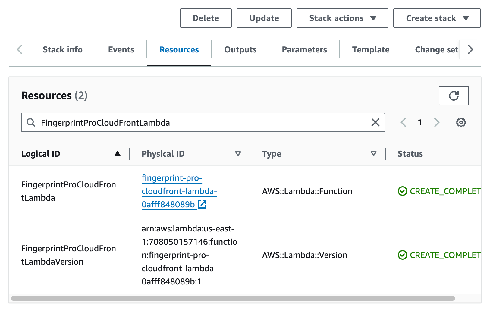 CloudFormation Lambda function 