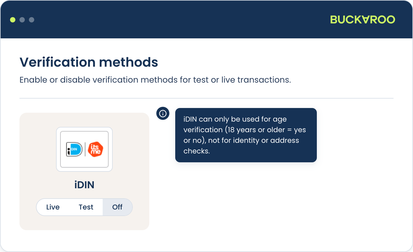 iDIN verification mode setting