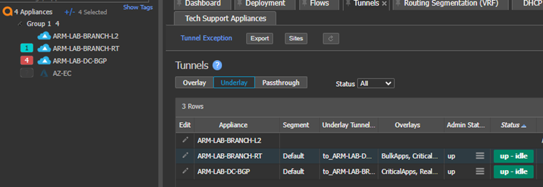 No devices in tree selected