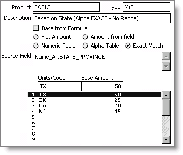 Special Pricing window with Exact Match selected Special Pricing window with Exact Match selected