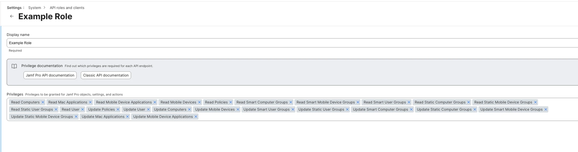 Jamf Pro example role
