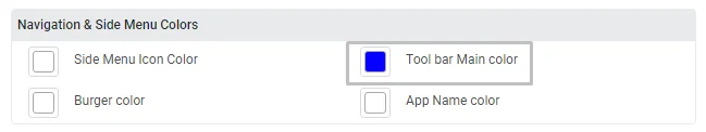 tool bar main color
