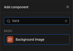 Adding the background image component