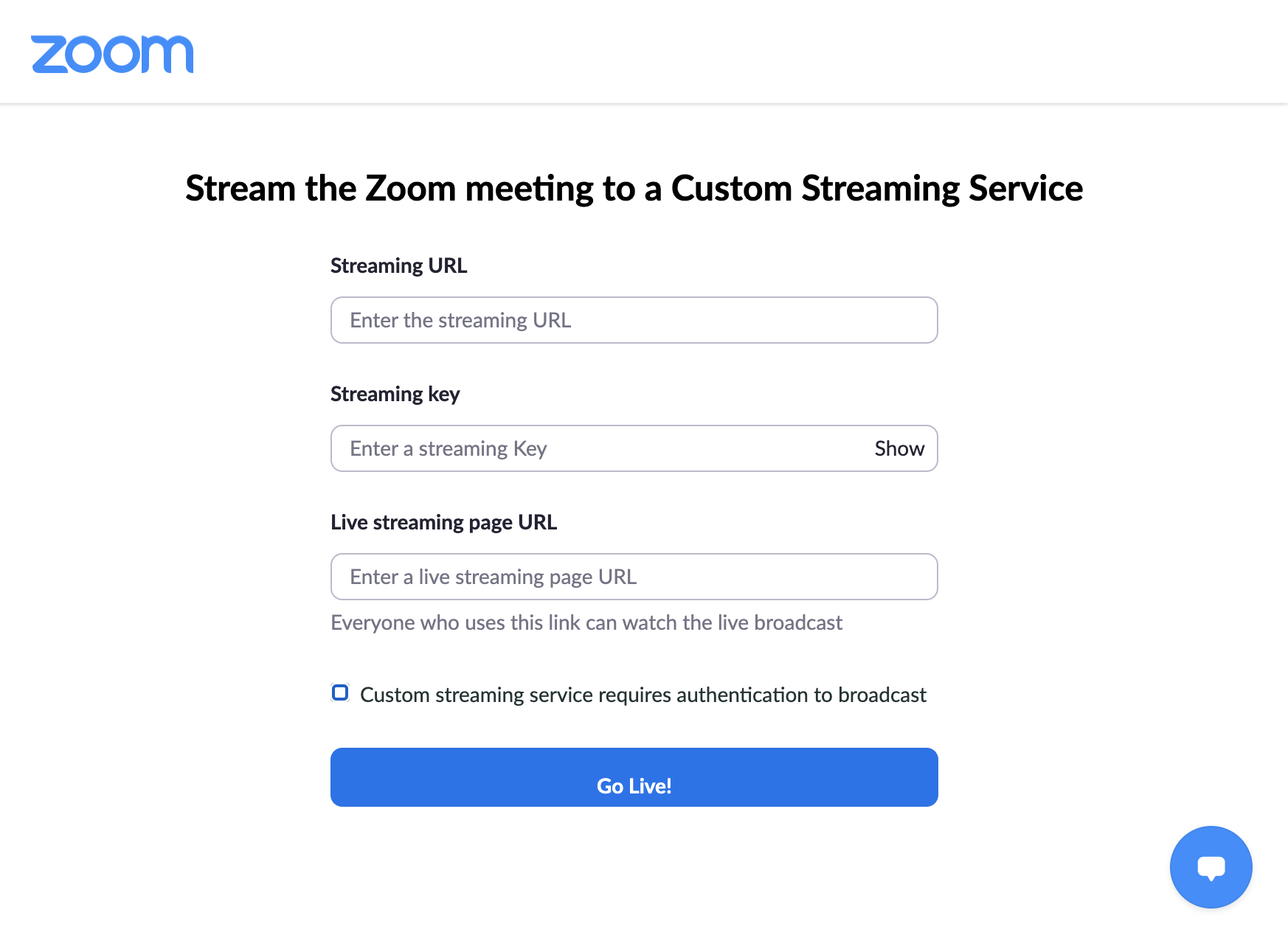 Configure Zoom Livestreaming