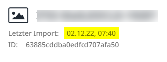 Synchronisierungszeitpunkt - Letzter Import
