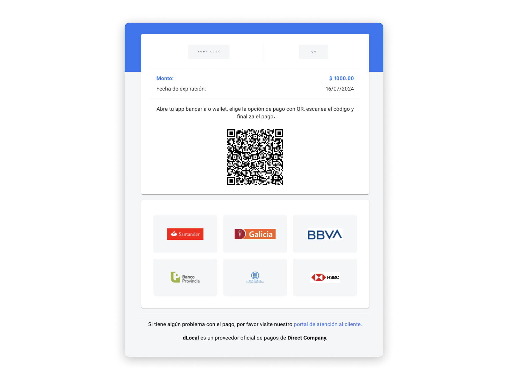 Cobro Express UI built with the information in the example above.