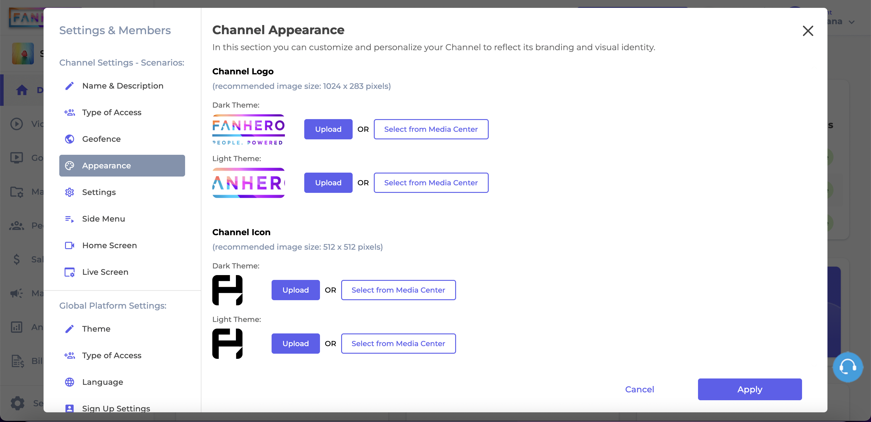 Channel Appearance