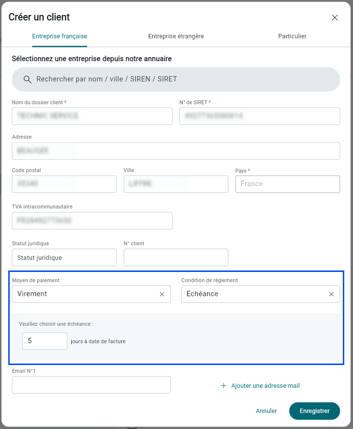 Création du client