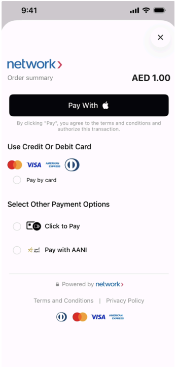 Unified Apply pay page. 