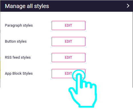 Edit the default styles for App Blocks