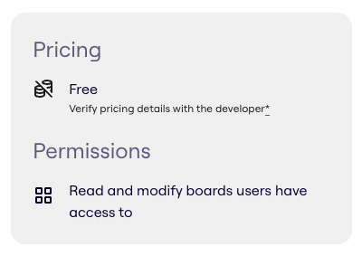 Figure 2: Example of pricing detail display.