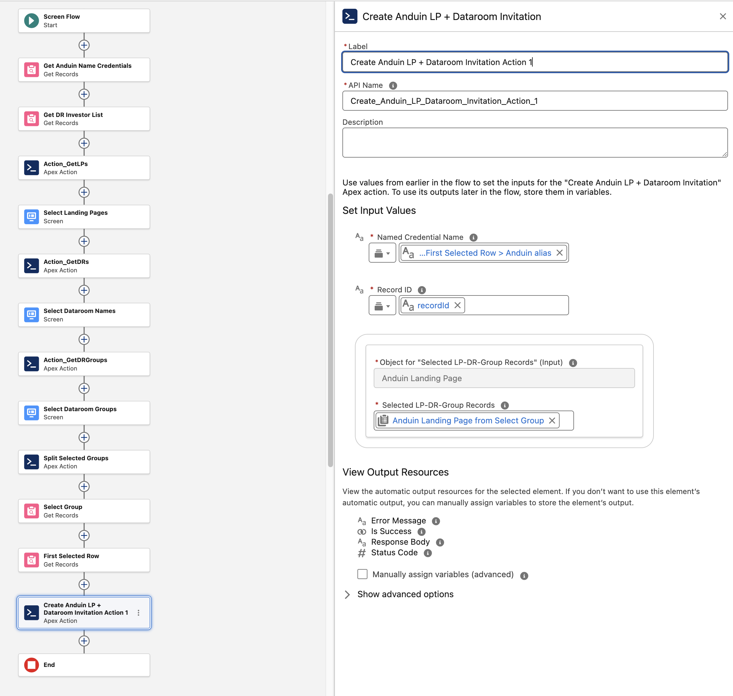 Create Anduin LP + Dataroom Invitation