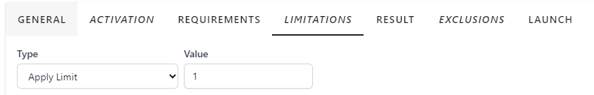 Example limit apply limitation