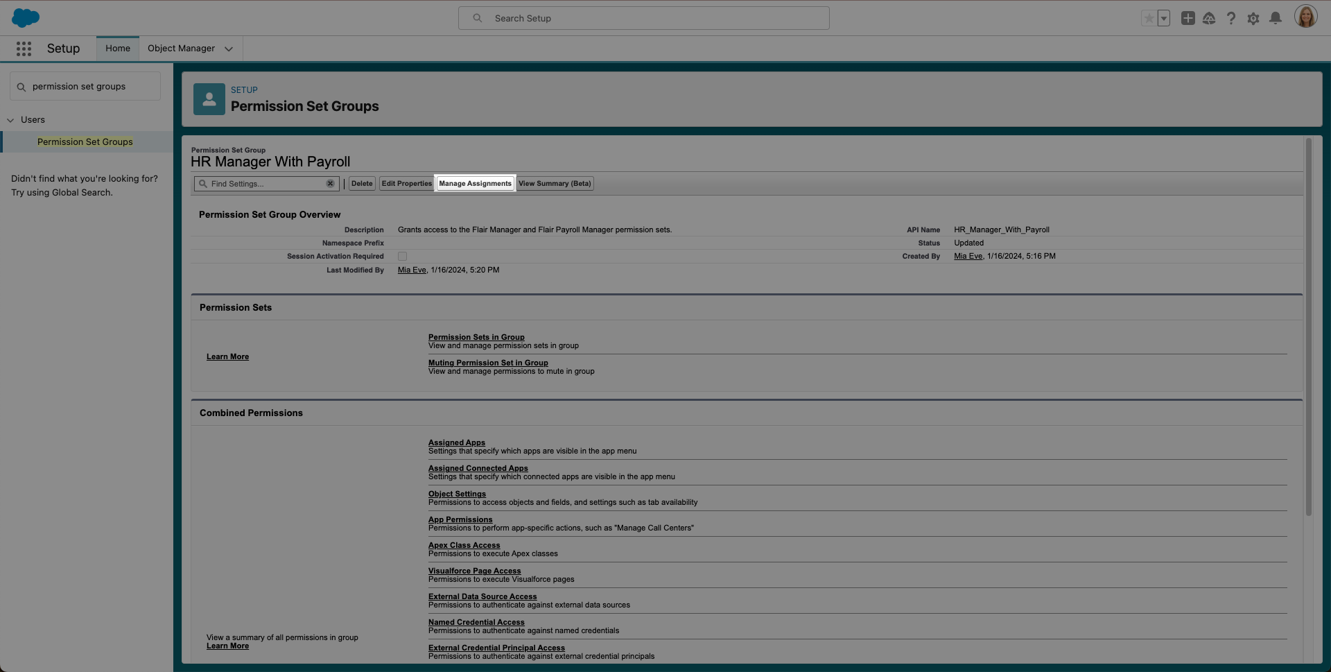 Creating permission set groups in Salesforce