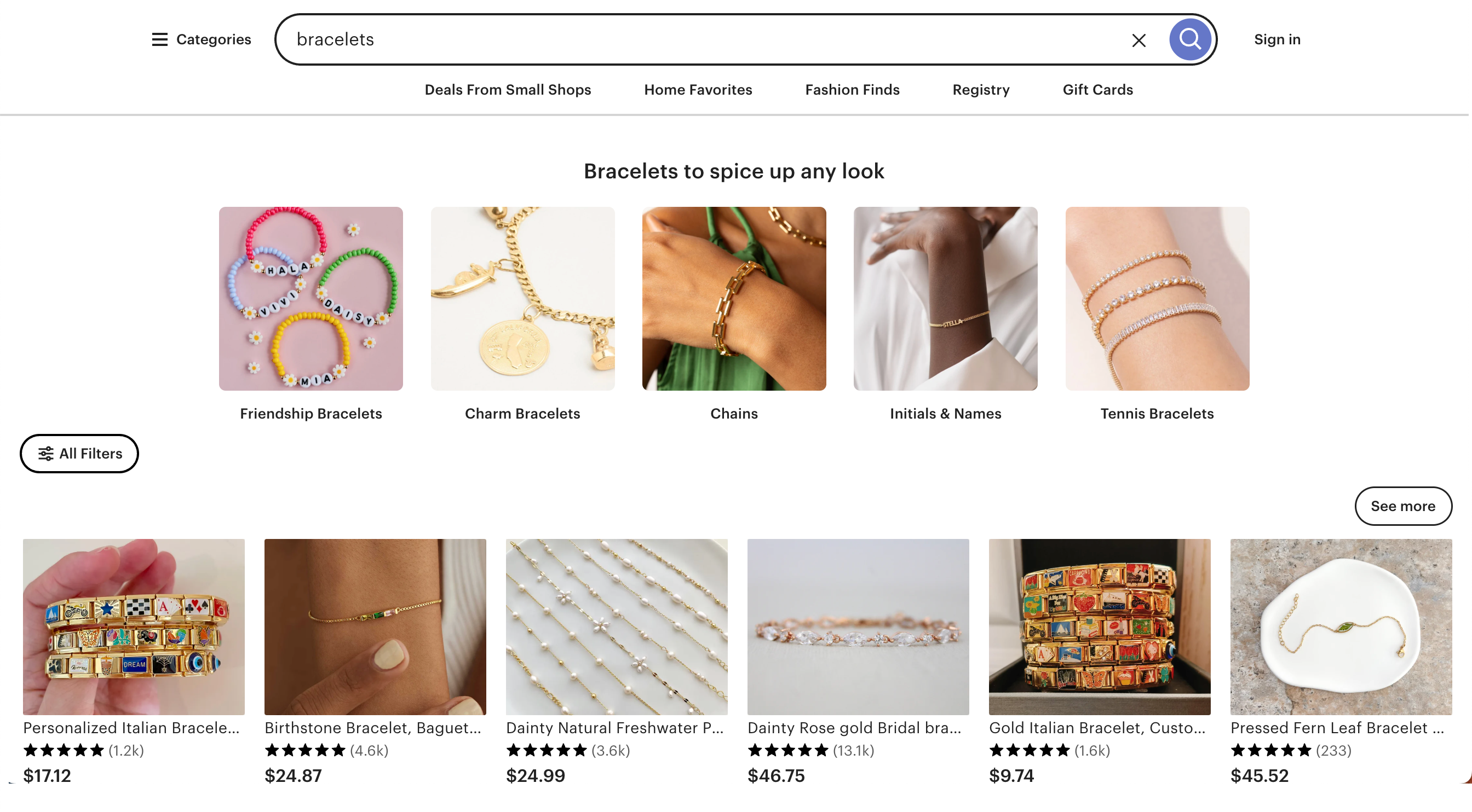 Displaying related categories with images at the top of the search results page