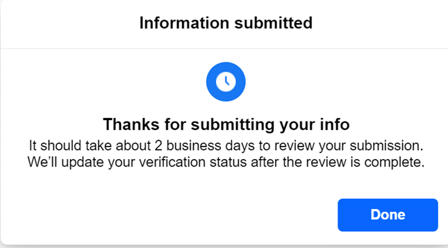 Figure 164: A confirmation message indicating that your submission has been received.