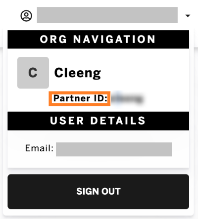 Vizio Developer Portal: Partner ID