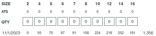 RepSpark web app UI for single-dimension sizes. Click Examples in the Request block for a single dimension sample.