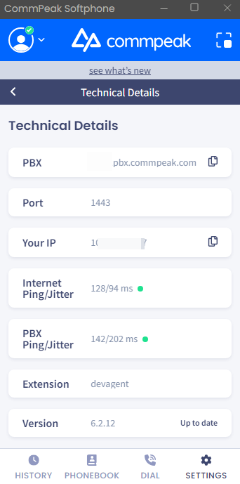 Screenshot of the Technical Details section