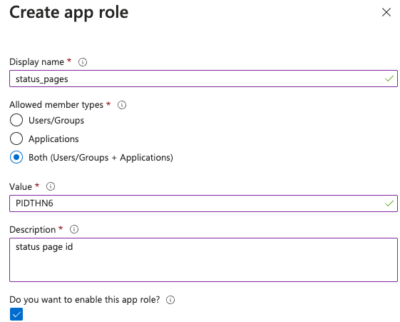 Create app role