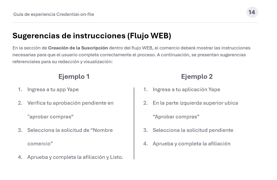 Guía visual - Yape en 2 columnas