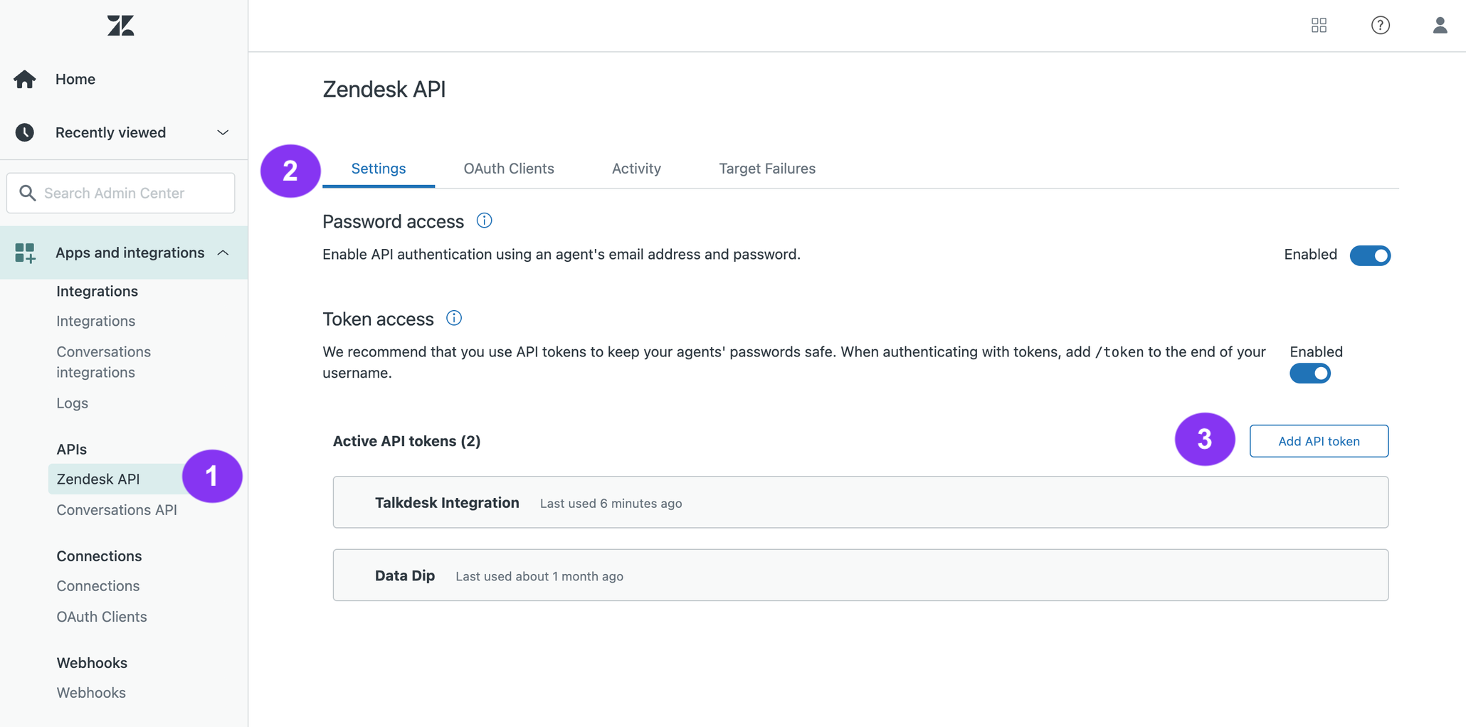 Figure 1 - Zendesk dashboard