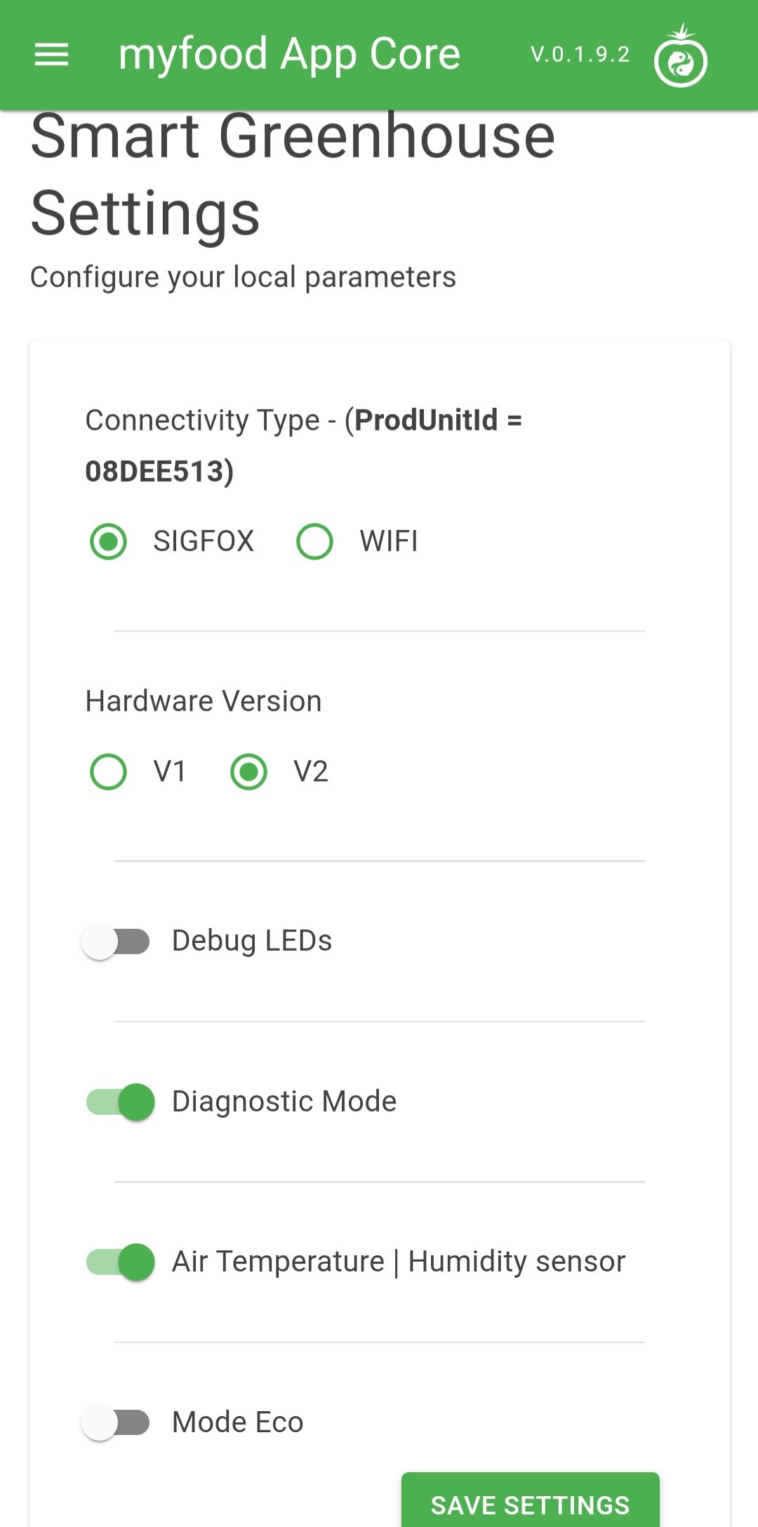 appli locale mode diagnostic activé.jpg