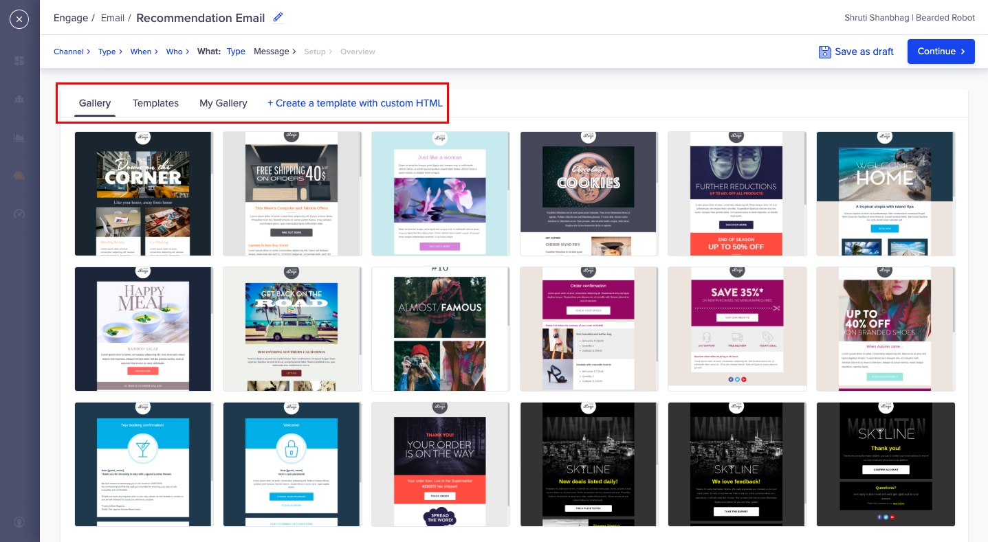 Create Campaigns using Recommendations