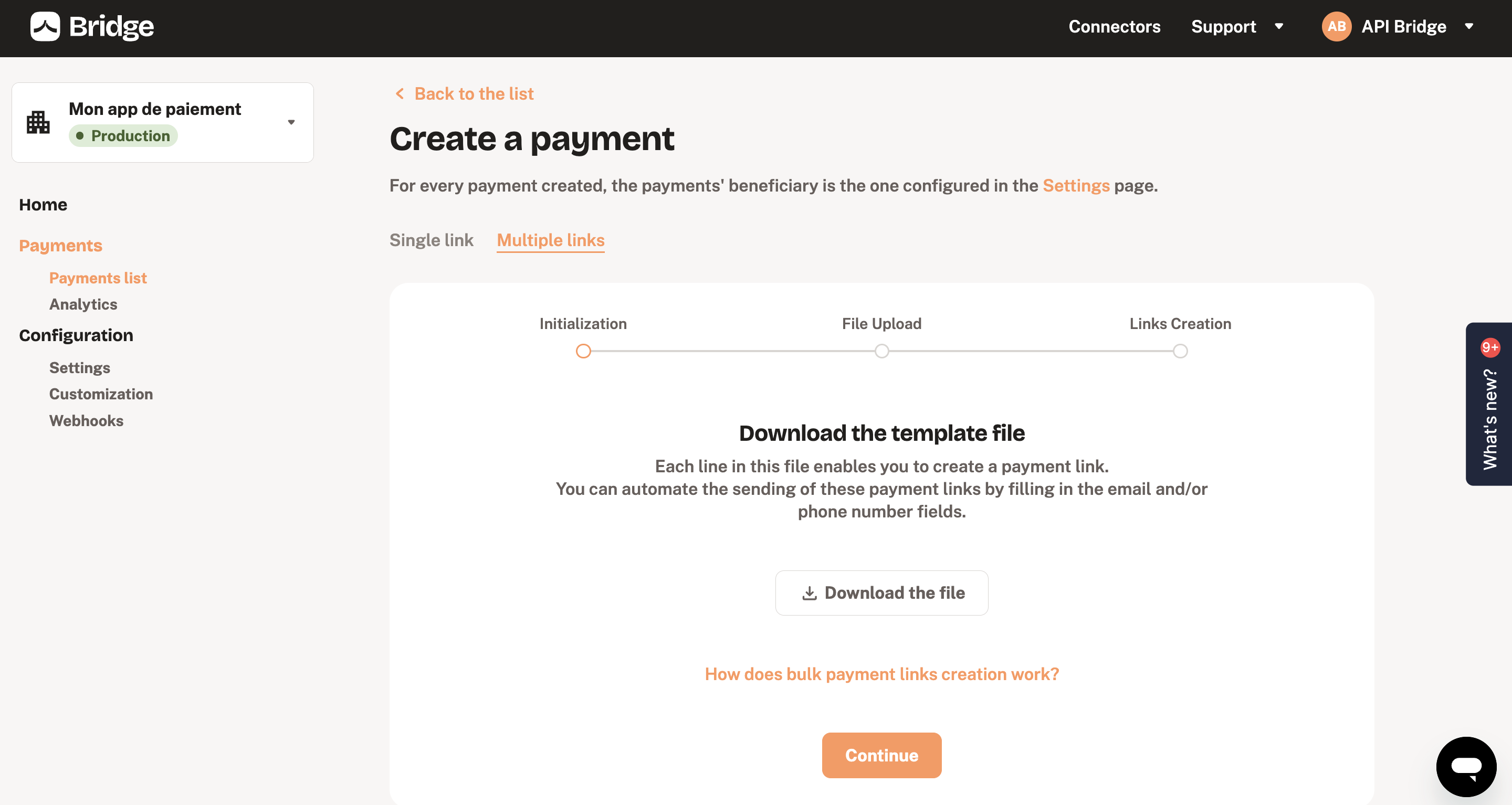 Generate and send a multiple payment links