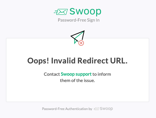 Invalid Redirect URL
