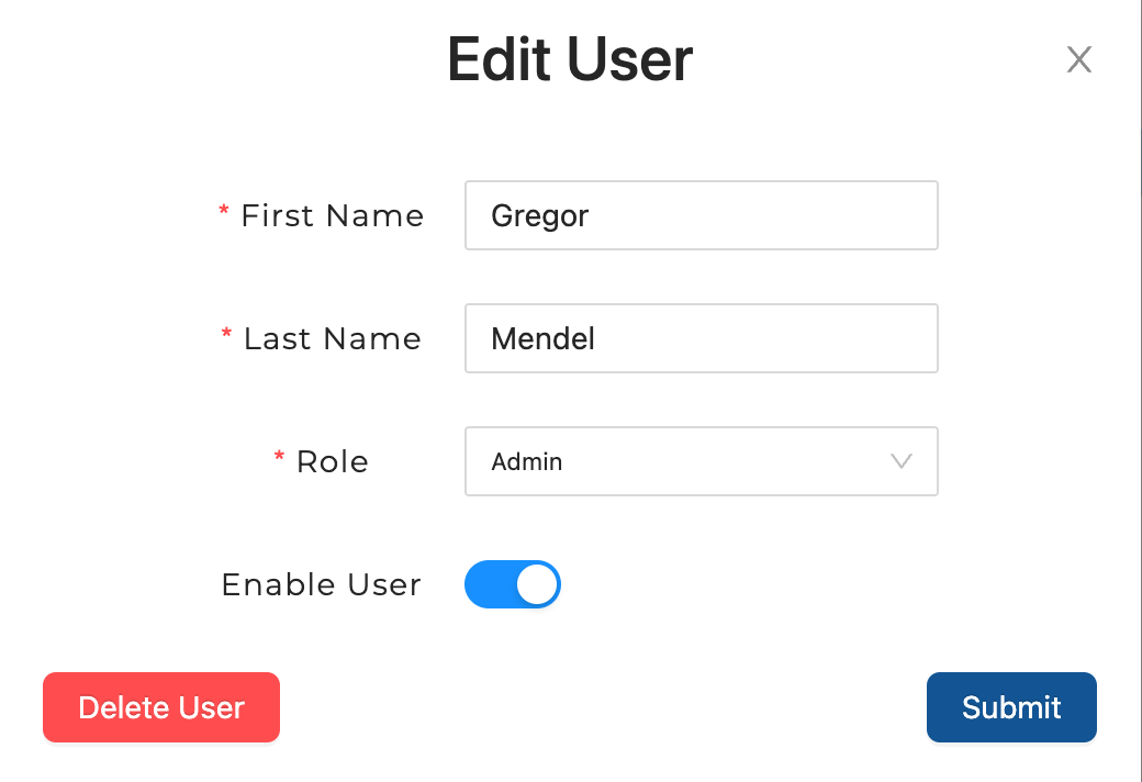 Edit User Interface