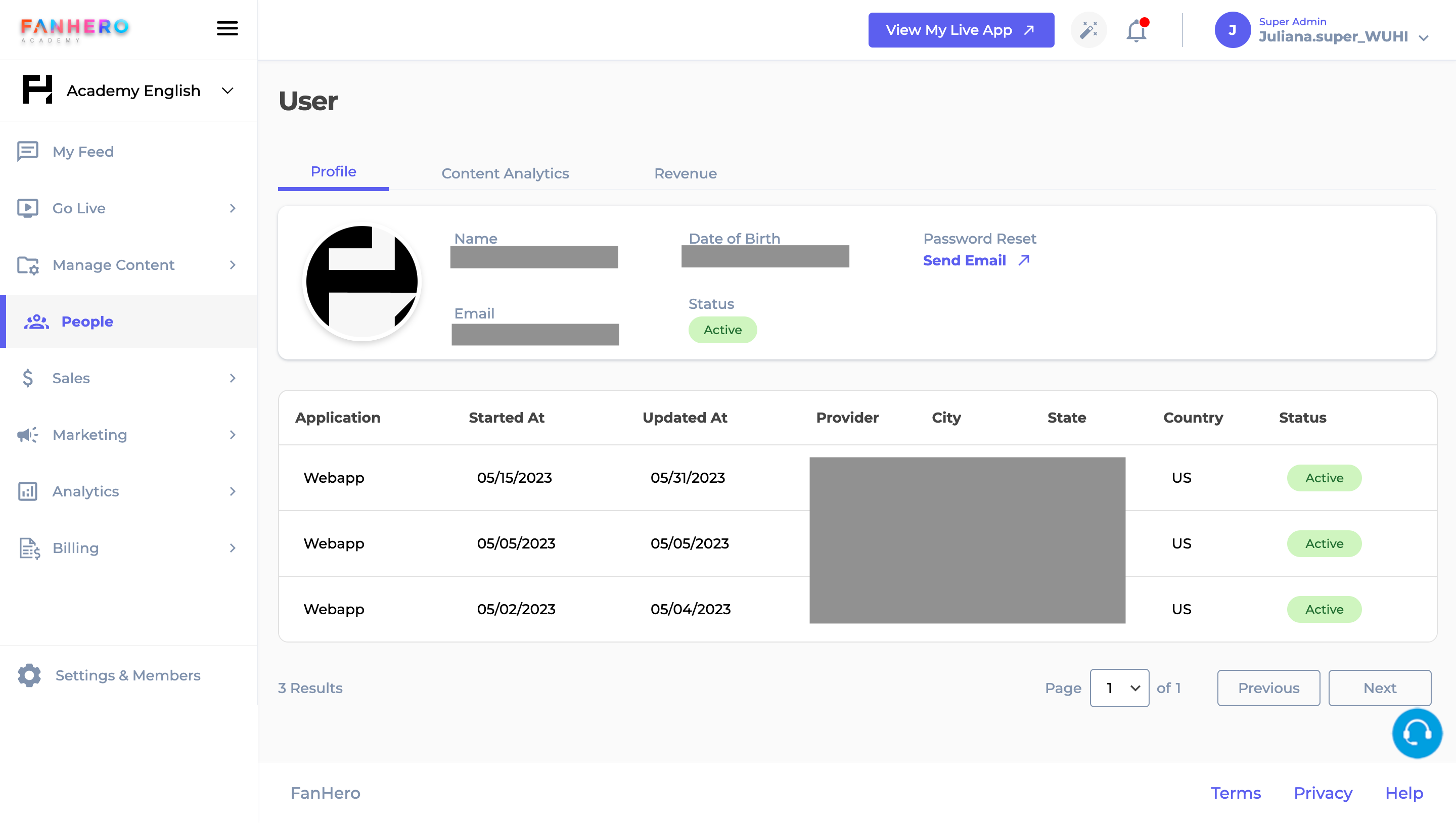 The Account Detail Screen