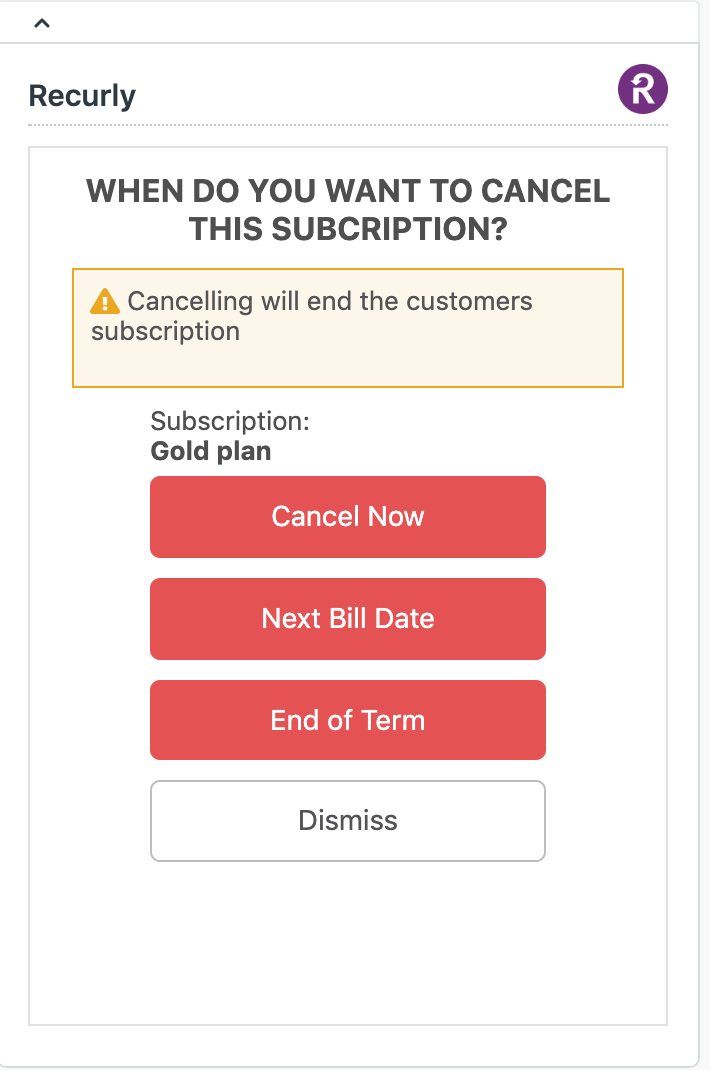 Cancel a subscription.