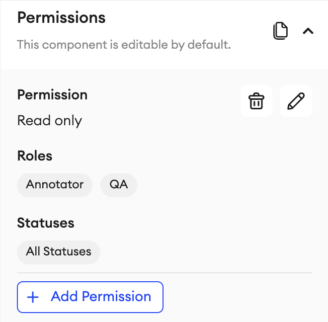 Component permissions