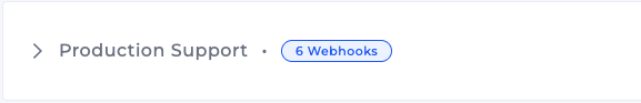 Webhooks dashboard showing API configurations and an active profile to expand