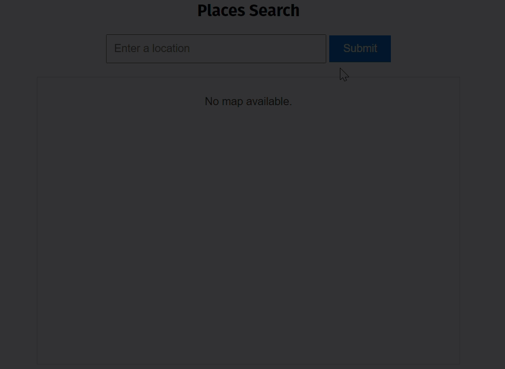 Retrieving map images through geocoding