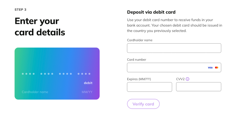 Card Onboarding iFrame (Desktop)