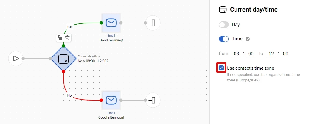 Use contact’s time zone