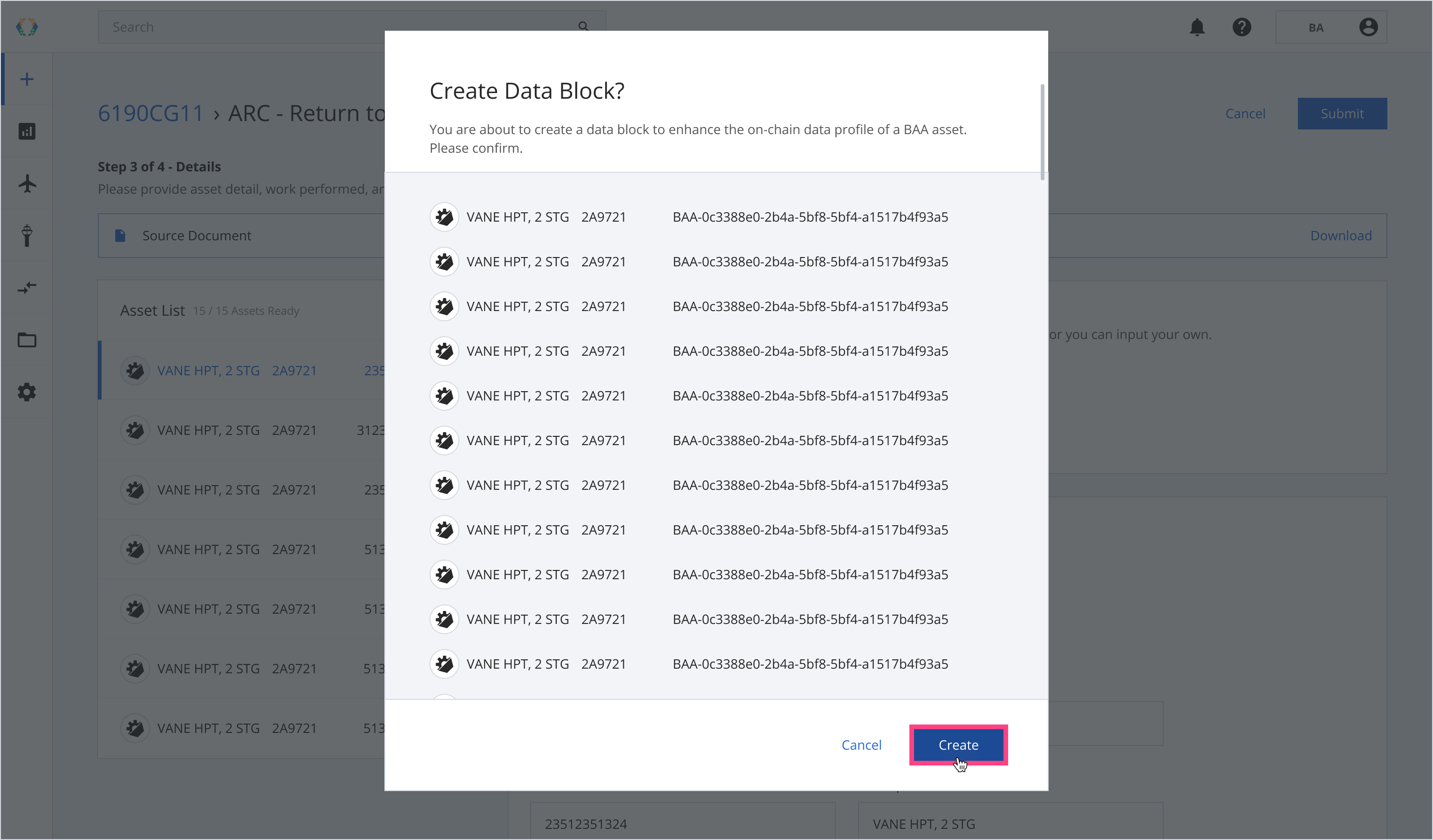 Create data block