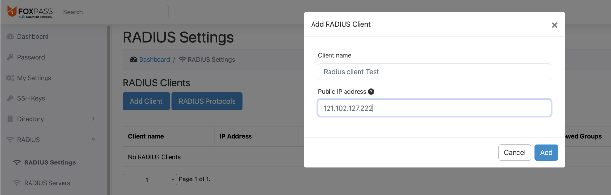 Sample IP address
