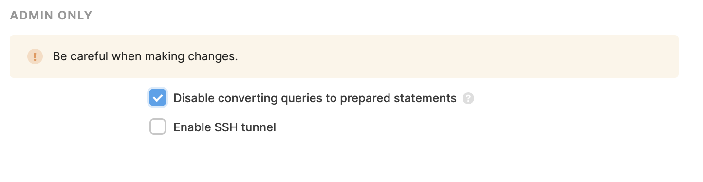 SQL-Disable prepared statements.png