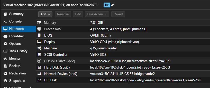 Configuration Proxmox