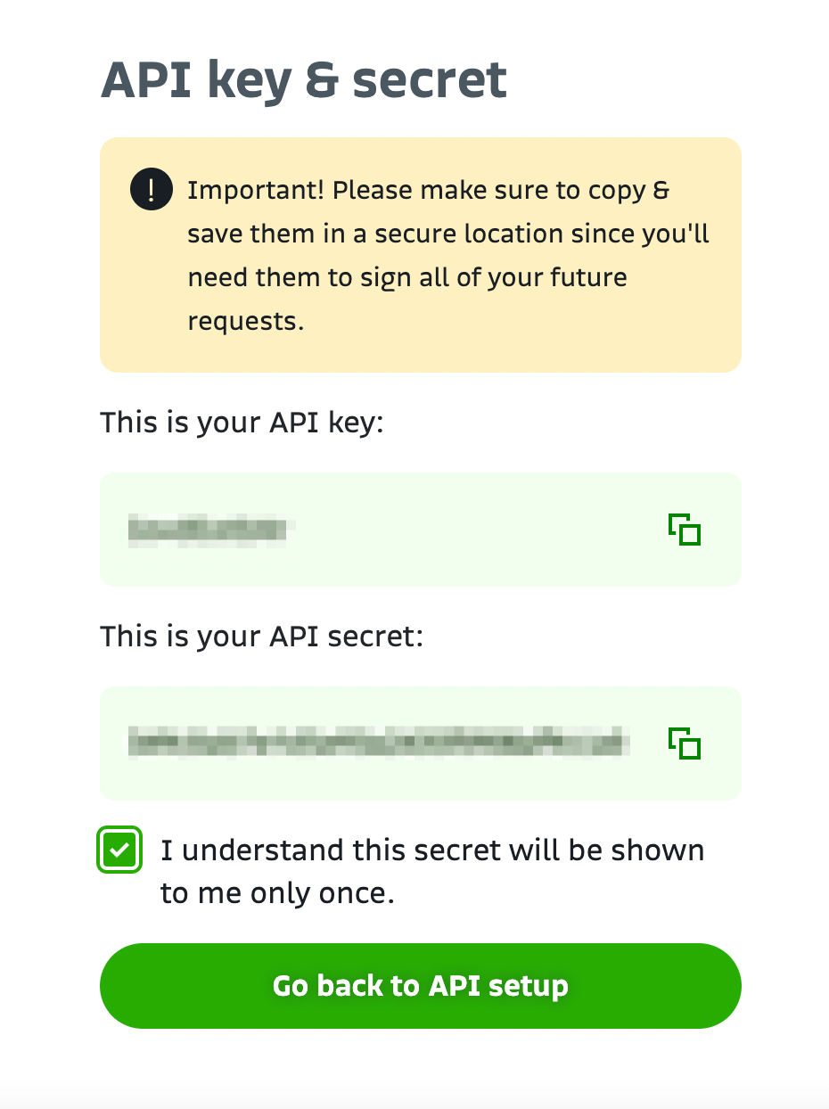 Add new API Key