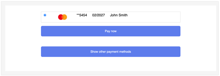 Basic styling of payment iframe for one-click checkout repeated payment